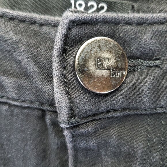 1822 Denim Jeans Womens 18W Black Tapered Leg Mid-Rise Stretchy Cotton Blend - Picture 9 of 12